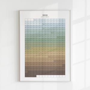 Year at a Glance 2026 Calendar | Minimalist Printable Wall Calendar ...