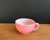 1950s Hazel Atlas Ripple Pink Crinoline Milk Glass - 2 cups available - RARE - Vintage