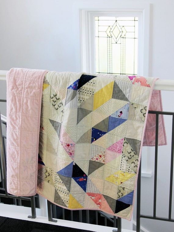 Modern baby quilt Modern girls quilt Hello Petal quilt baby Etsy