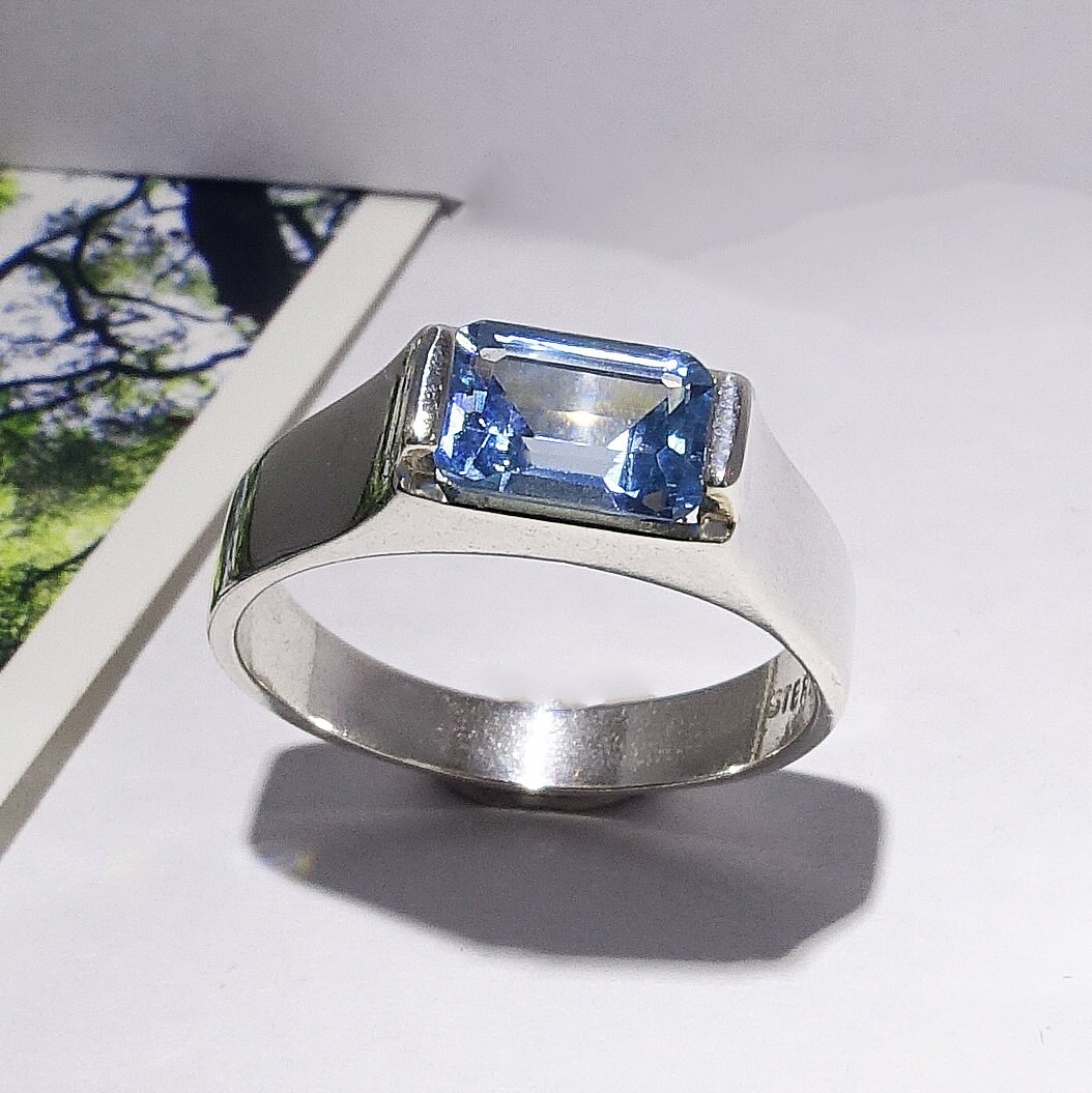 Grande bague aigue-marine fantaisie taille émeraude de 2,07 carats, bague de fiançailles aigue-marine en or rose 14 carats, sertie d'un halo de diamants blancs de 0,50 ct - Canada