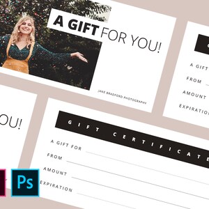 Modello di carta regalo fotografia