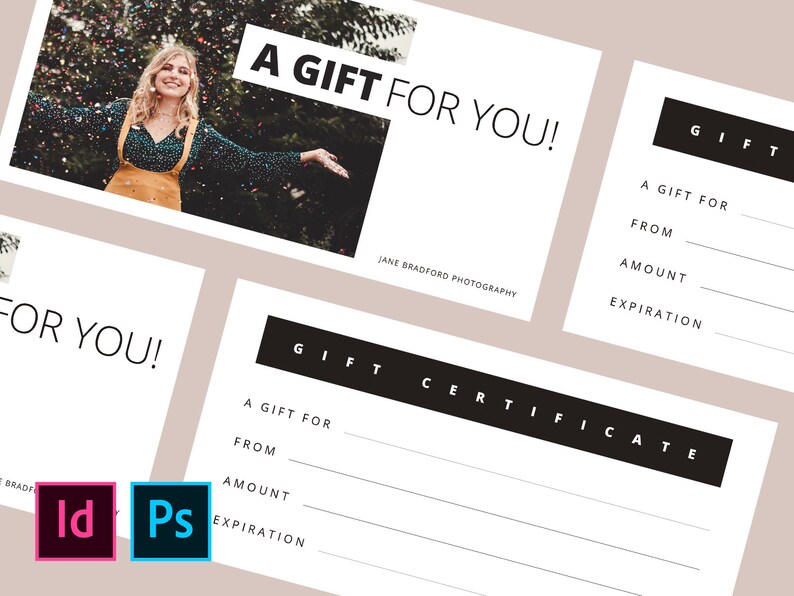 Photography Gift Card Template Etsy