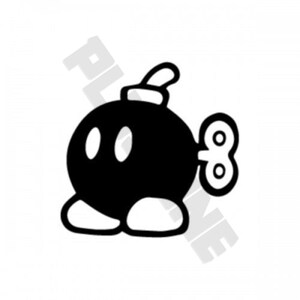 Super Mario Bob-omb Vinyl Decal Sticker for Phone, 3DS, Switch, Laptop & Car Window Waterproof Mario Bobomb Gaming Decal