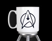 Personalized Custom Coffee Mugs, Latte Mugs, WaterBottles quot Starfleet Command quot - Dishwasher Safe Thermal Printed - Handmade by TheGlassyLass