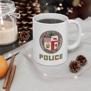 LAPD Coffee Mug Double Sided White Ceramic 11oz by TheGlassyLass image 1