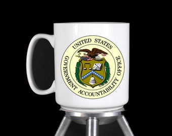 US Government Accountability Office Seal Personalized Coffee Mug (Dishwasher Safe Thermal Printed) Handmade by TheGlassyLass