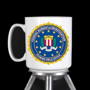 Personalized FBI Phoenix Field Office Coffee Mugs (Dishwasher Safe Thermal Printed White Ceramic) - Handmade by TheGlassyLass