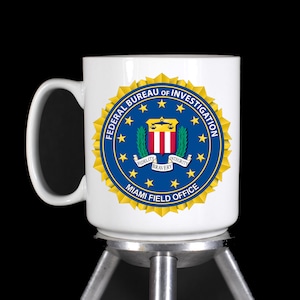 Personalized FBI Miami Field Office Coffee Mugs (Dishwasher Safe Thermal Printed White Ceramic) - Handmade by TheGlassyLass