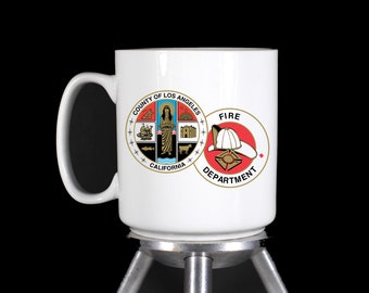 Los Angeles County Fire Department - Thermal Printed Dishwasher Safe Coffee Mugs - Handmade by TheGlassyLass