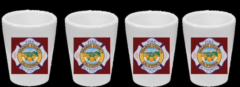 Personalized Custom Coffee Mugs Shot Glasses Water Bottled "Orange County Fire Authority" - Thermal Printed Dishwasher Safe - Handmade by TheGlassyLass TheGlassyLass.Etsy.com