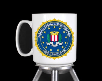 Personalized FBI Mobile Field Office Coffee Mugs (Dishwasher Safe Thermal Printed White Ceramic) - Handmade by TheGlassyLass