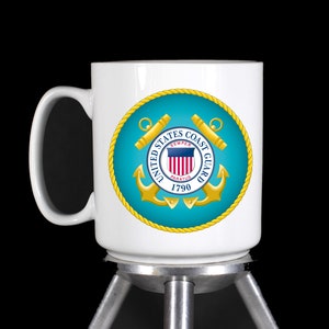 US Coast Guard Personalized Coffee Mug (Dishwasher Safe Thermal Printed) - Handmade by TheGlassyLass TheGlassyLass.Etsy.com