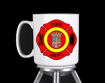 St. Augustine Florida Fire Department - Thermal Printed Dishwasher Safe Coffee Mugs. And Water Bottles - Handmade by TheGlassyLass