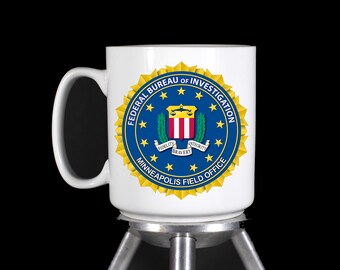 Personalized FBI Minneapolis Field Office Coffee Mugs (Dishwasher Safe Thermal Printed White Ceramic) - Handmade by TheGlassyLass