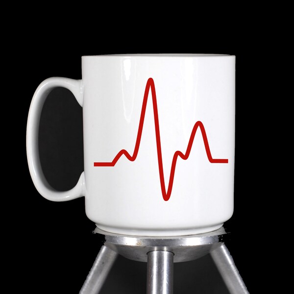 Heartbeat Sine Wave - Personalized Coffee Mugs Latte Mugs Water Bottles (Dishwasher Safe Thermal Printed) - Handmade by TheGlassyLass