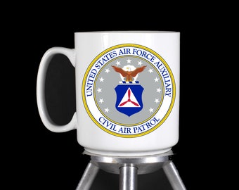 USAF Auxiliary Civil Air Patrol - Thermal Printed Dishwasher Safe Coffee Mugs. And Water Bottles - Handmade by TheGlassyLass