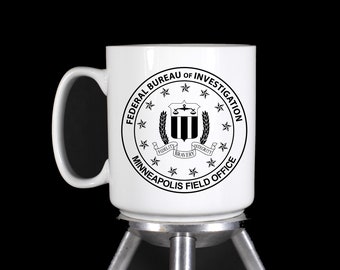 FBI Minneapolis Field Office White Ceramic Coffee Mugs (Double Sided Image - Dishwasher Safe - Thermal Print) - Handmade by TheGlassyLass