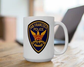 San Francisco Police Coffee Mug - Double Sided White Ceramic 15oz by TheGlassyLass