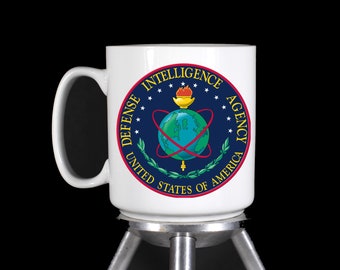 Defense Intelligence Agency Prsonalized Custom Coffee Mugs & Water Bottles - (Dishwasher Safe Thermal Printed) - Handmade by TheGlassyLass