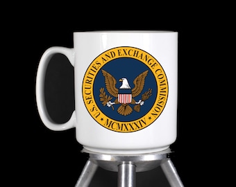 Personalized Custom Coffee Latte Mugs Shot Glasses "Securities & Exchange Commission" - Dishwasher Safe Thermal Printed - by TheGlassyLass