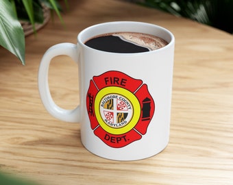 Baltimore Fire Department Coffee Mug - Double Sided White Ceramic 11oz by TheGlassyLass