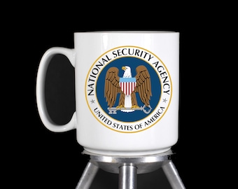 Personalized Custom Coffee Mugs, Water Bottles, and Shot Glasses "NSA" - Dishwasher Safe Thermal Printed - Handmade by TheGlassyLass