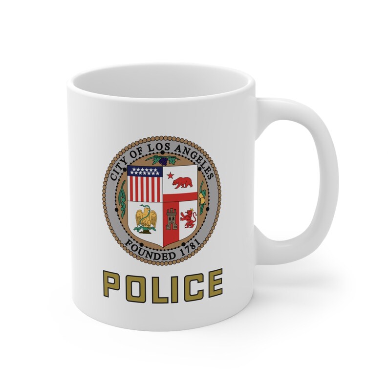 LAPD Coffee Mug Double Sided White Ceramic 11oz by TheGlassyLass image 4