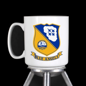 US Navy Blue Angels Aerial Demonstration Team Personalized Coffee Mug (Dishwasher Safe Thermal Printed) - Handmade by TheGlassyLass