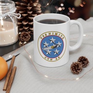 USS Nimitz Coffee Mug Double Sided White Ceramic 11oz by TheGlassyLass image 1