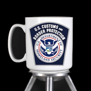 Personalized Coffee Mugs Shot Glasses Water Bottle &quot;Customs & Border Protection&quot; - Dishwasher Safe Thermal Printed Handmade by TheGlassyLass