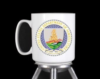 Personalized Custom Coffee Mugs Shot Glasses Water Bottles "Department of Agriculture" Dishwasher Safe Thermal Printed - by TheGlassyLass