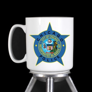 Chicago Police Department Custom Coffee Mugs & Water Bottles - Thermal Printed Dishwasher Safe - Handmade by TheGlassyLass
