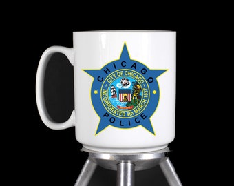 Chicago Police Department Custom Coffee Mugs & Water Bottles - Thermal Printed Dishwasher Safe - Handmade by TheGlassyLass