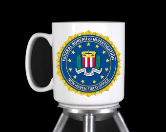 Personalized FBI New Haven Field Office Coffee Mugs (Dishwasher Safe Thermal Printed White Ceramic) - Handmade by TheGlassyLass