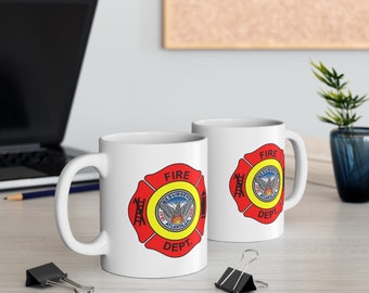 Atlanta Fire Department Coffee Mug - Double Sided White Ceramic 11oz by TheGlassyLass