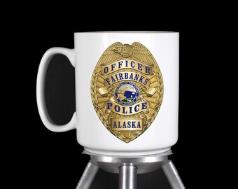 Custom Personalized Fairbanks Police Coffee Mug & Water Bottles - Thermal Printed Dishwasher Safe - Handmade by TheGlassyLass.com