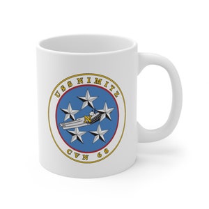 USS Nimitz Coffee Mug Double Sided White Ceramic 11oz by TheGlassyLass image 2