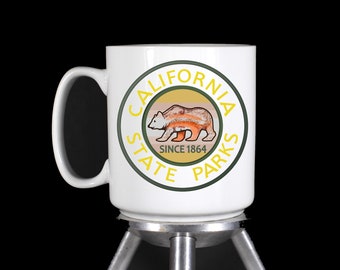 California State Parks Patch - Thermal Printed Dishwasher Safe Coffee Mugs - Handmade by TheGlassyLass