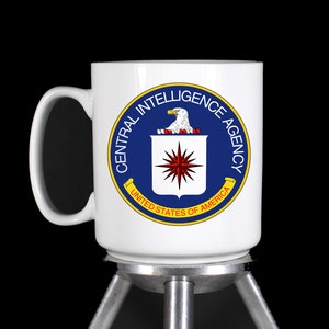 Personalized Custom Coffee Mugs Water Bottles and Shot Glasses &quot;CIA&quot; - (Dishwasher Safe Thermal Printed) - Handmade by TheGlassyLass