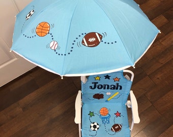 Baby beach chair with sports design - personalized