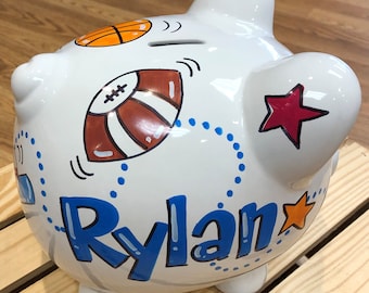 Large Piggy Bank- Sports Design