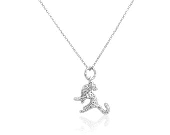 Pendentif léopard en argent sterling, collier chaîne léopard