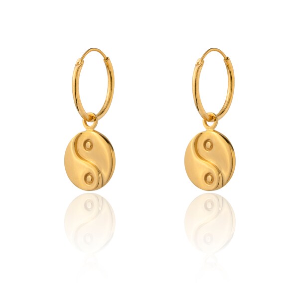 Orecchini A Pressione Laimons Ying Yang Disco In Argento 925 - Diametro 8 Mm, Gioielli Donna, Confezione Regalo
