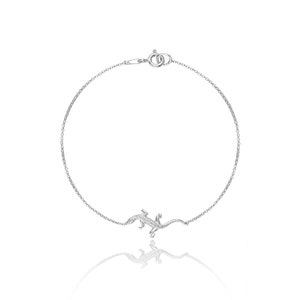 Sterling Silver lizard bracelet, Dainty lizard chain bracelet, Gecko bracelet, 925 silver lizard bracelet, Lizard charm, Salamander bracelet