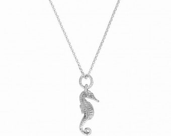 Pendentif hippocampe en argent sterling, collier chaîne hippocampe