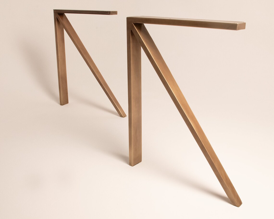 Industrial Style Metal Desk Legs Set of 2 Steel Table Legs Etsy