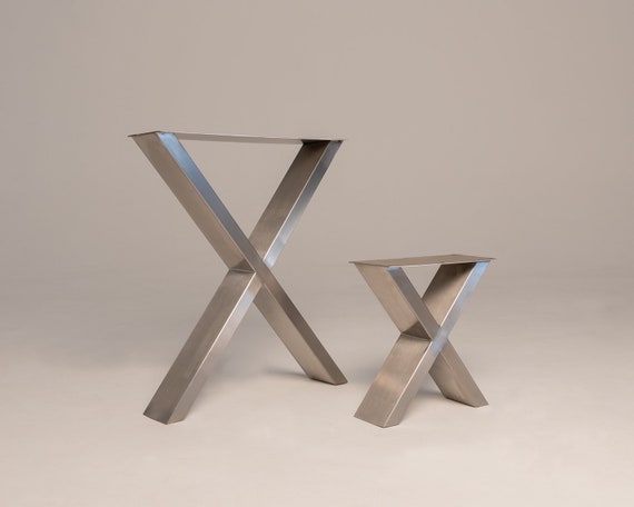 The Crossbuck Stainless Steel Dining Table Legs X Frame Table Legs Industrial Table Legs Desk Legs Set Of 2