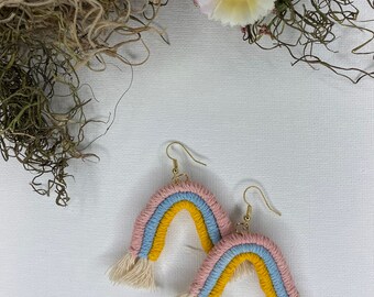 Boho Rainbow Tassel Earrings