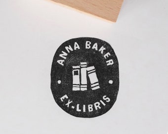 The Librarian - Retro Ex Libris Book Stamp, Personalized gifts for bookworms