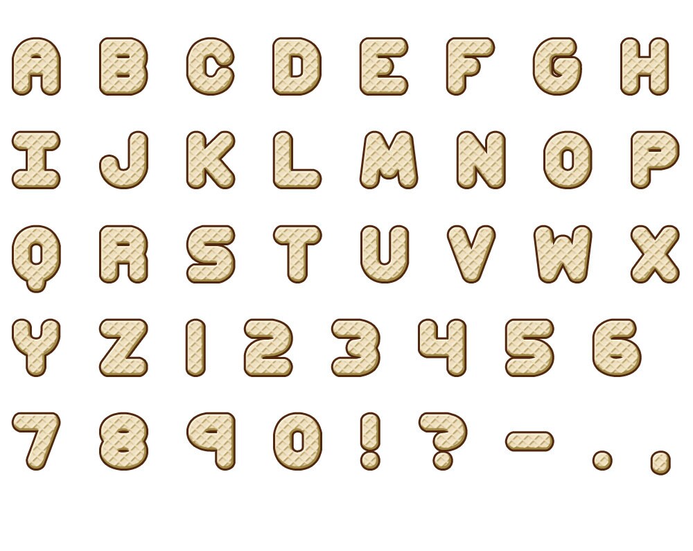 Digital Sweet Waffles Alphabet for Scrapbooking Papercrafts Etsy